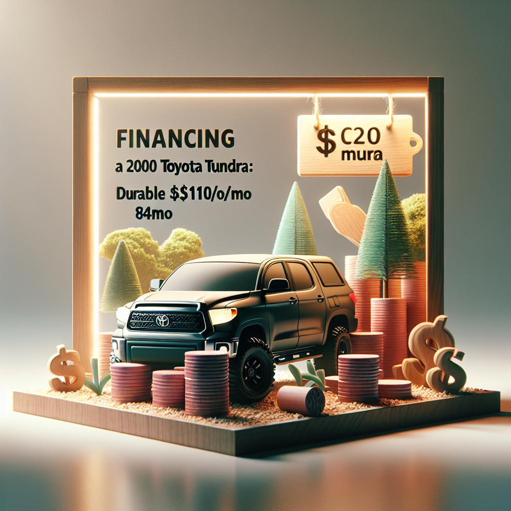 Financing a 2000 Toyota Tundra: Durable ~$110/mo 84mo