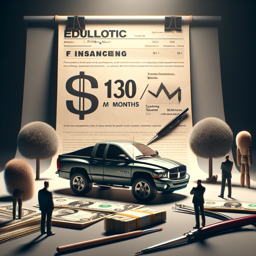 Financing a 2005 Dodge Dakota: Estimated $130/mo 84 Months